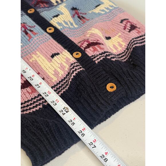 Vintage Maurices Alpaca Llama 100% Lambs Wool Cardigan Sweater women’s Size M - Picture 5 of 7